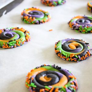 Pinwheel Halloween Sugar Cookies