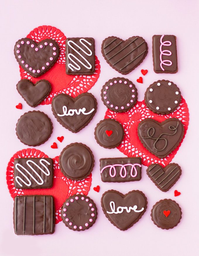 Valentines sugar cookies - box of chocolates!