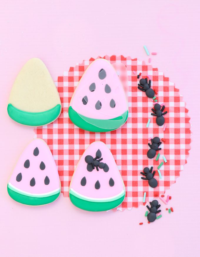 a how to picture of watermelon cookies