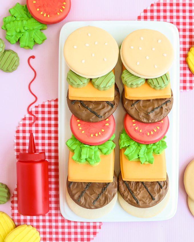 build your own hamburger cookies