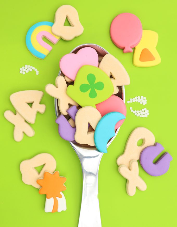 lucky charms cereal with giant spoon