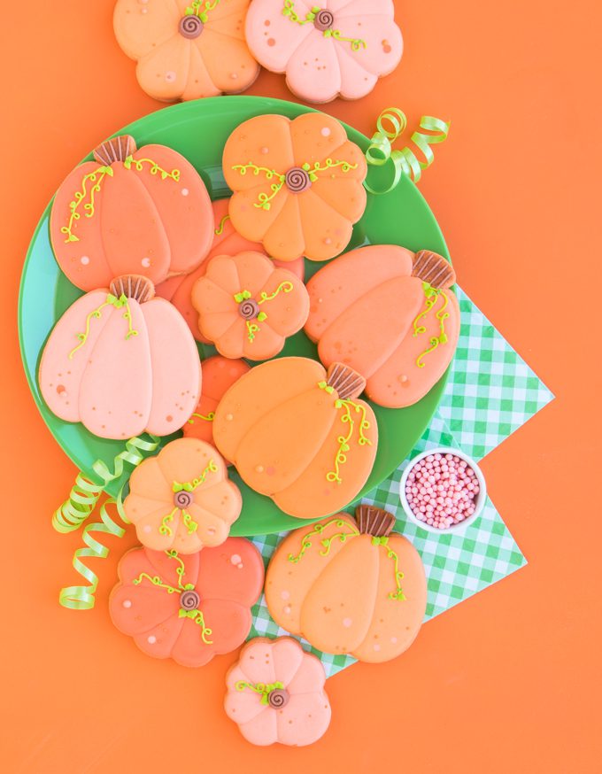 Decorated Pumpkin Sugar Cookies