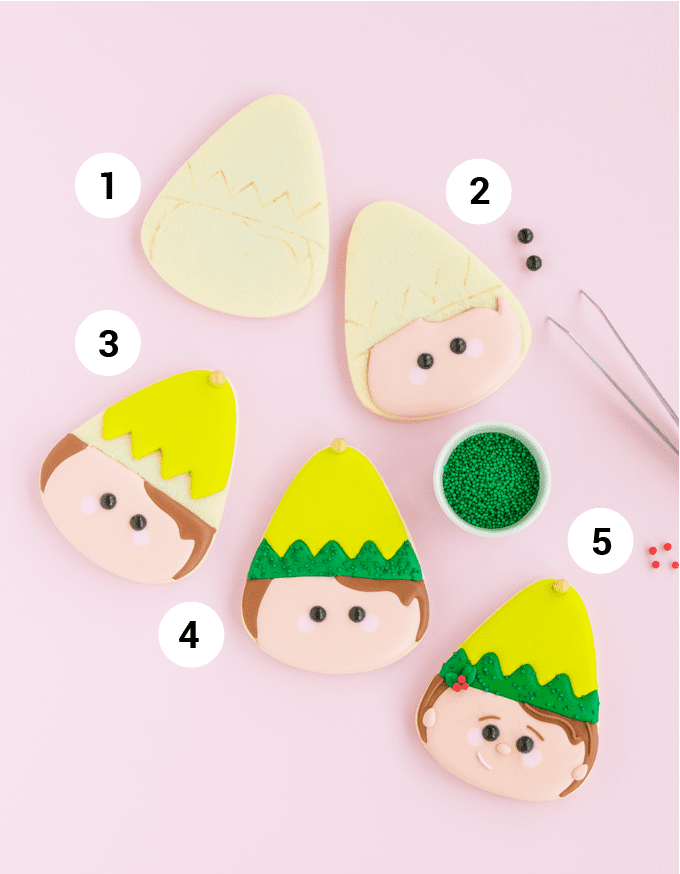 Elf Cookies From A Candy Corn Cutter