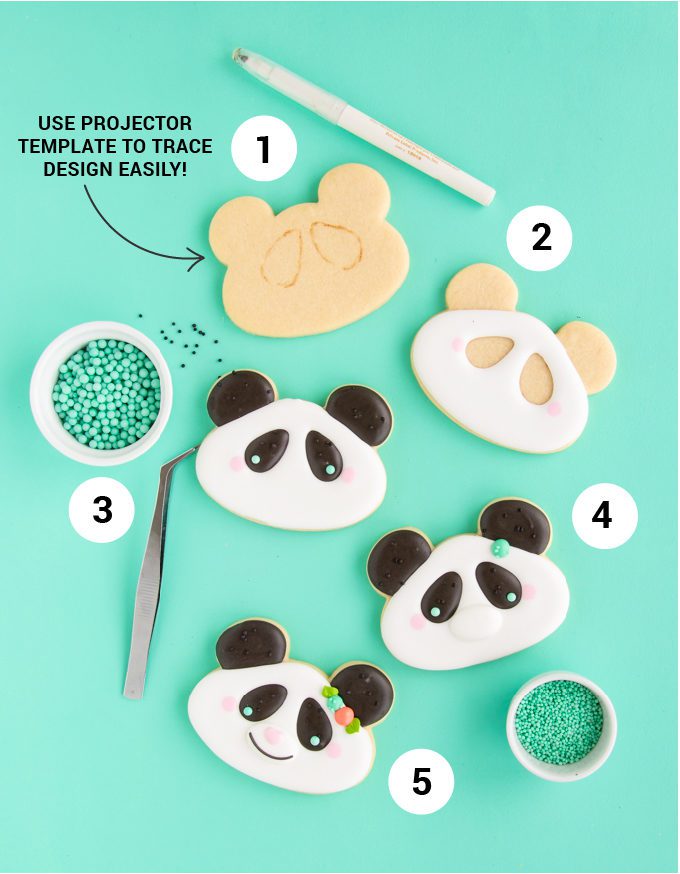 Panda Cookies - Tutorial + FREE Projector Template