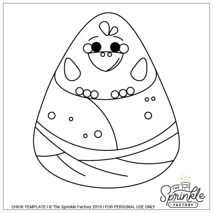 Baby Chick In Nest Projector Template
