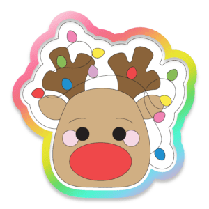 Reindeer Christmas Lights Cookie Cutter 3D Download