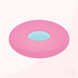 Clipart of round pink pool float