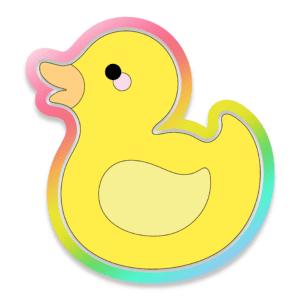 Digital Drawing of a Yellow Rubber Ducky Cookie Cutter