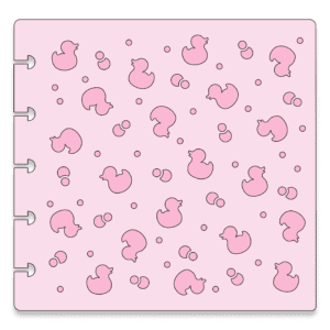 Digital image of a rubber ducky with bubble stencil in pink.