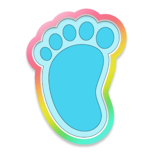 Digital Drawing of a Blue Baby Foot