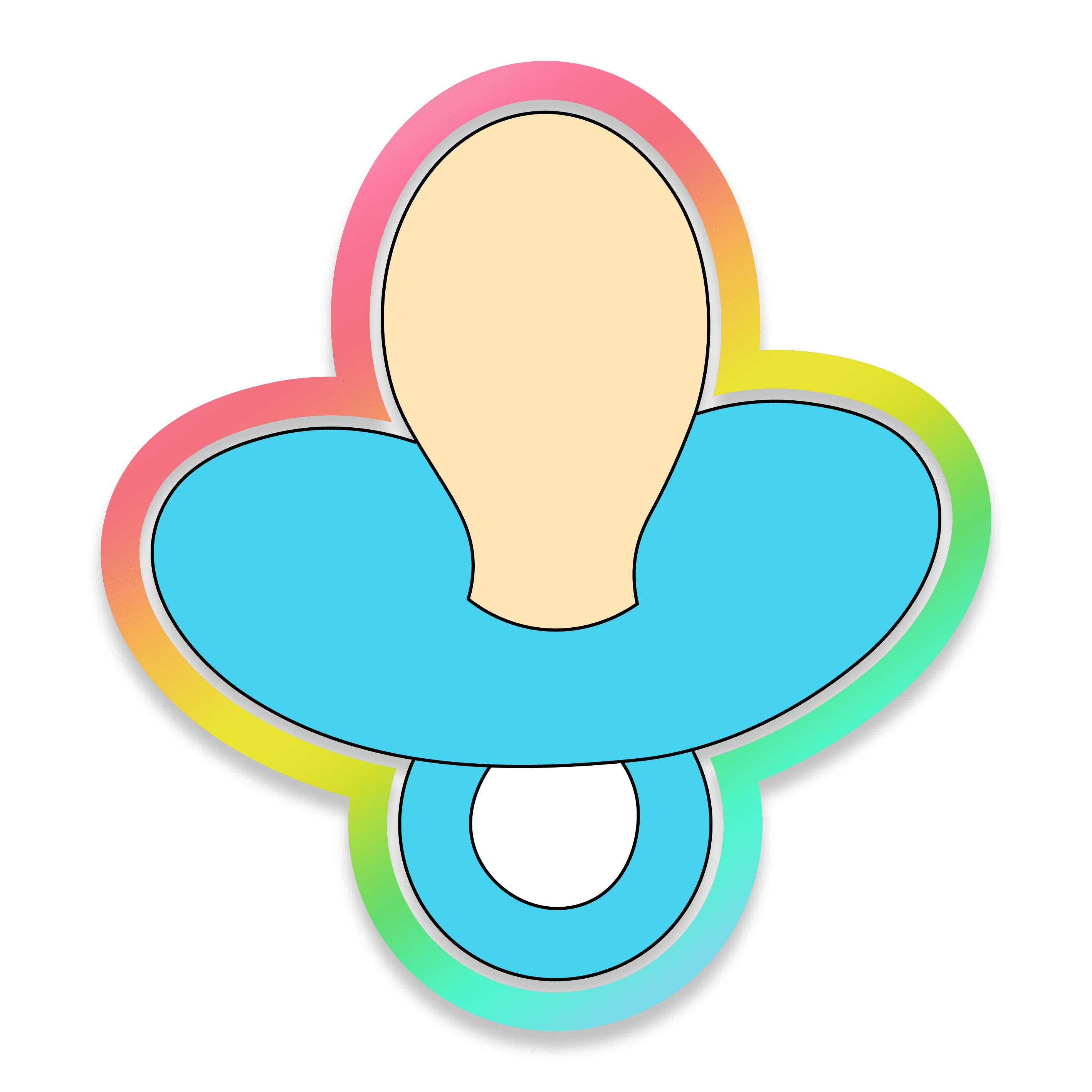 Digital Drawing of Blue Baby Paci Cookie Cutter