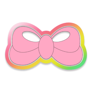 Digital Drawing of a Pink Fluffy Bow Cookie Cutter