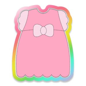 Digital Drawing of a Pink Scallope Dress Cookie Cutter