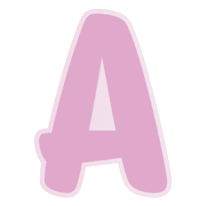 Image of a purple capital letter A with an offset lighter purple background.