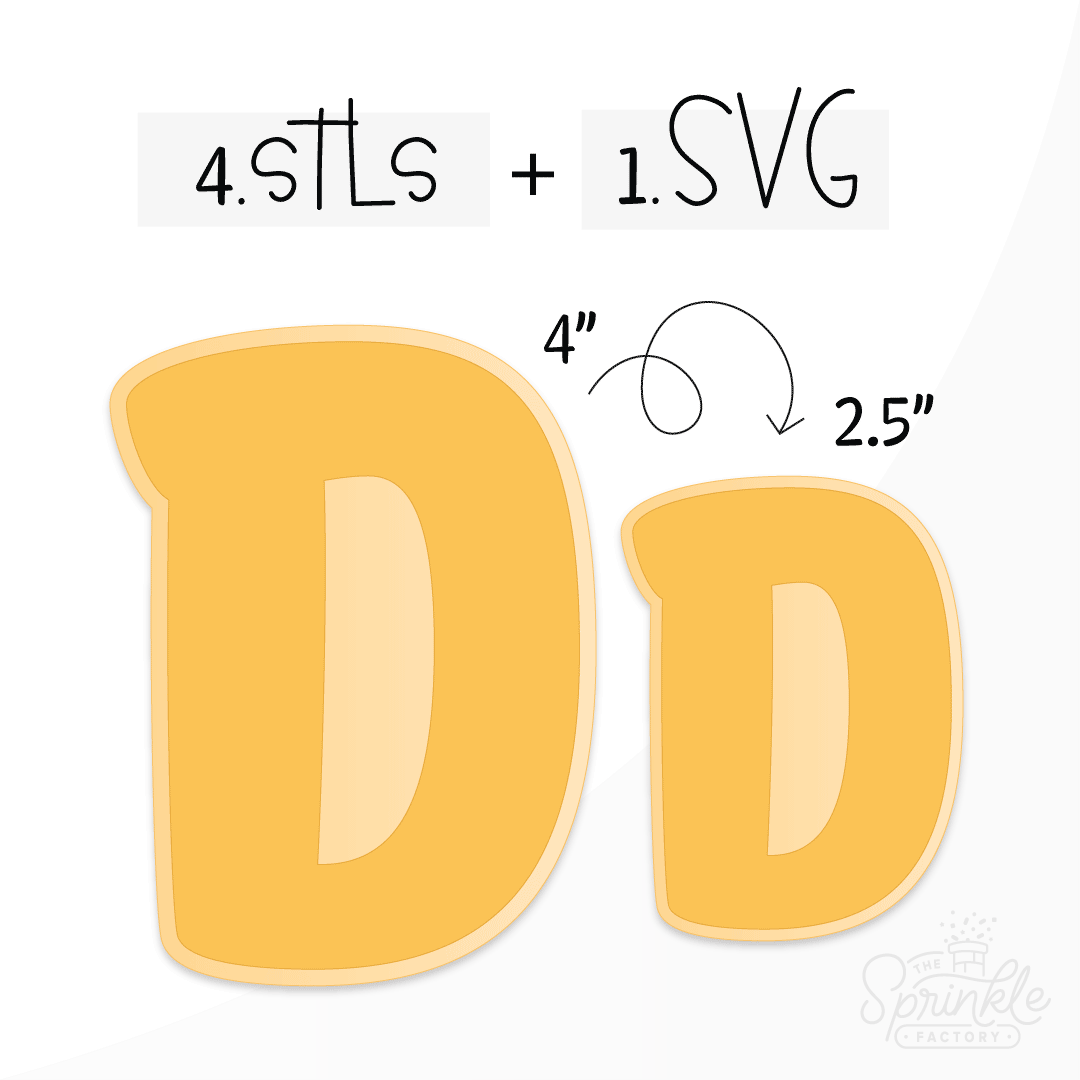 Image of a yellow capital letter D with an offset light yellow background.