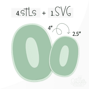 Image of a green capital letter O with an offset light green background.