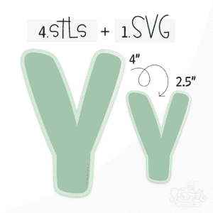 Clipart of a green capital letter Y with an offset light green background.