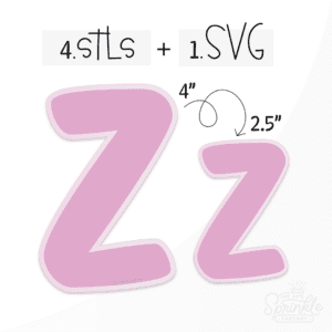 Clipart of a purple capital letter Z with an offset light purple background.