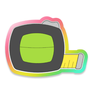 Digital Drawing of a Green and Black Tape Measure Laying Sideways