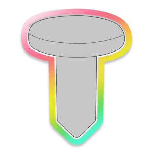 Digital Drawing of a Gray Nail Cookie Cutter