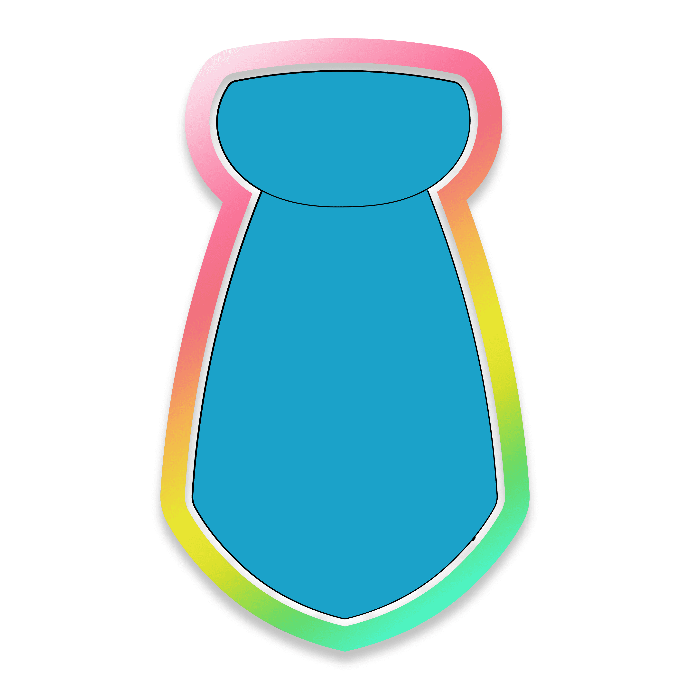 Digital Drawing of Blue Neck Tie Cookie Cutter