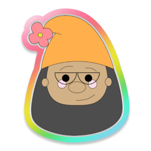 Digital Drawing of a Gnome with a Black Beard Wearing a Orange Hat Cookie Cutter