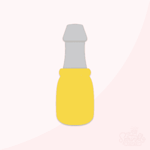 Digital Drawing of a Yellow Screwdriver Cookie Cutter
