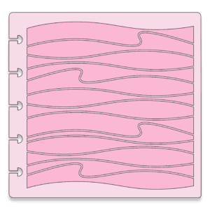 Digital Image Of Pink Open Waves Stencil