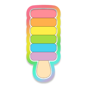 Digital image of a rainbow popsicle cooke cutter.
