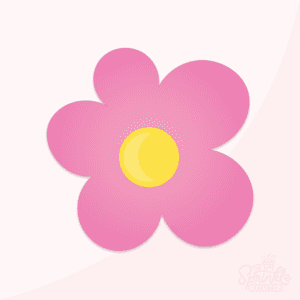 Clipart of pink flower with yellow center