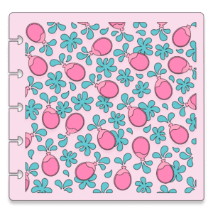 Digital image of a water balloon stencil with pink water balloons.