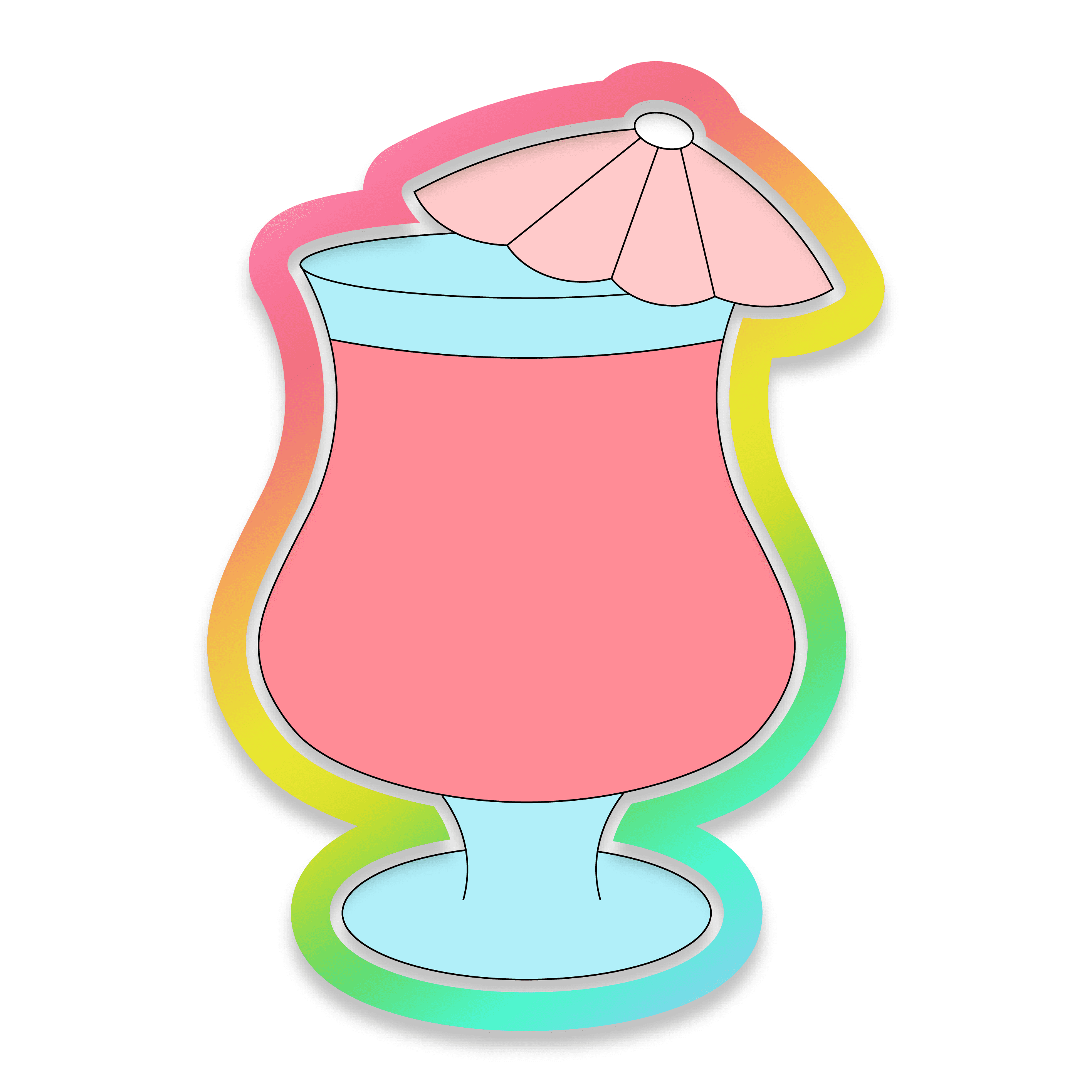 Cocktail Umbrella Cookie Cutter 3D Download