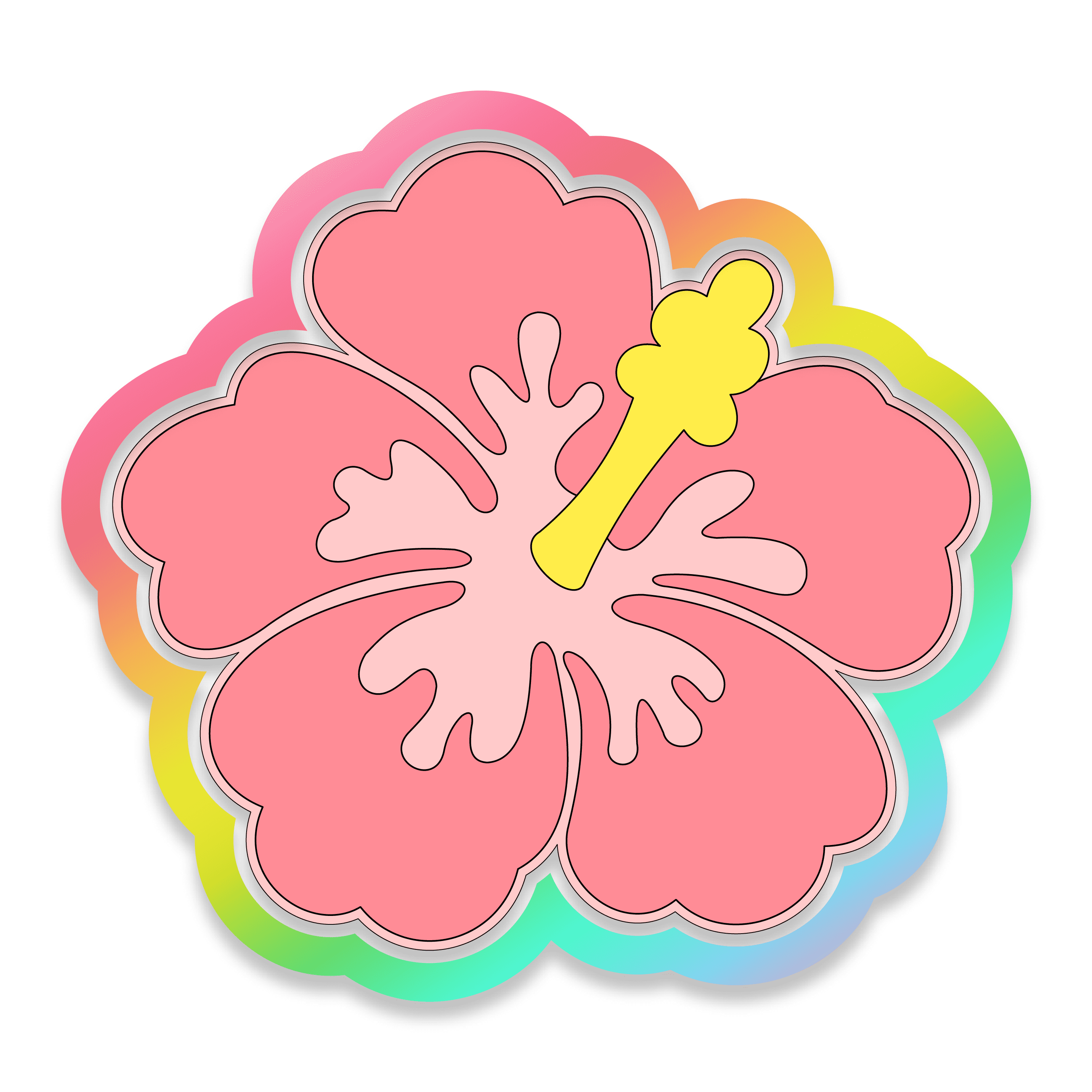 Hibiscus Flower Cookie Cutter 3D Download