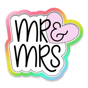 Mr Mrs Heart Cookie Cutter 3D Download