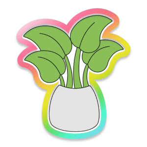 Digital image of a potted house plant cookie cutter.