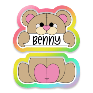 Teddy Bear Plaque Set Cookie Cutter 3D Download