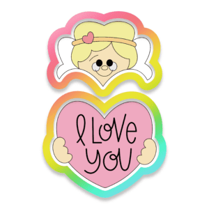 Cupid Heart Plaque Cookie Cutter 3D Download