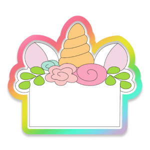 Floral Unicorn Plaque Cookie Cutter 3D Download