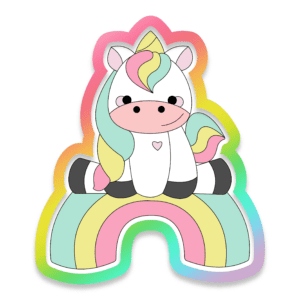 Unicorn On Rainbow Cookie Cutter 3D Download