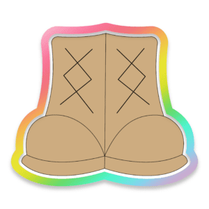 Army Boots Cookie Cutter 3D Down