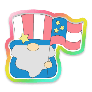 Patriotic Gnome With Flag Cookie Cutter 3D Download
