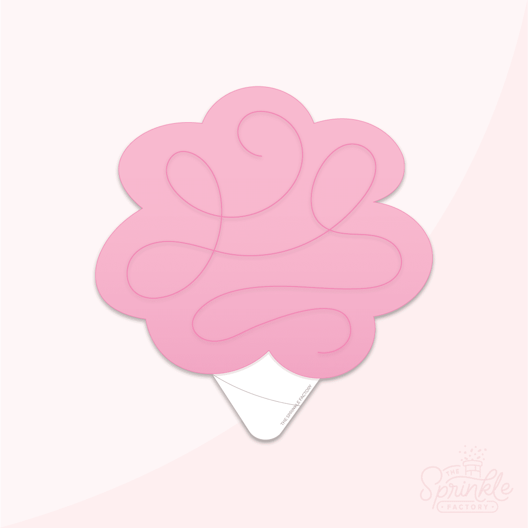 Clipart of pink cotton candy on a white paper cone.