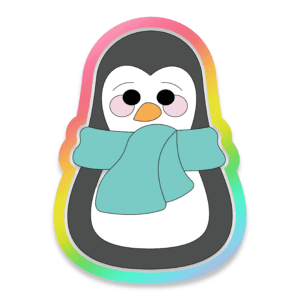 Penguin Wobbly Scarf Cookie Cutter 3D Download