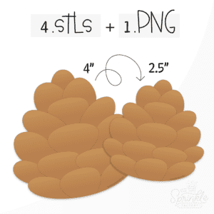 Clipart of a brown pinecone.