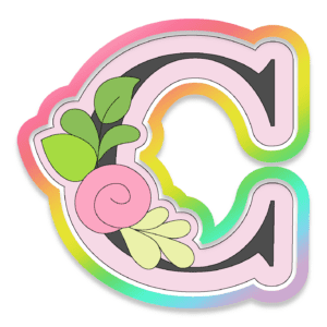 Floral C Cookie Cutter 3D Download