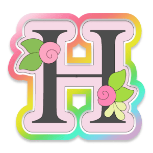 Floral H Cookie Cutter 3D Download