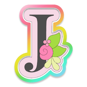 Floral J Cookie Cutter 3D Download