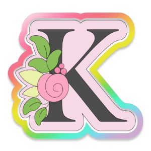 Floral K Cookie Cutter 3D Download