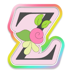 Floral Z Cookie Cutter 3D Download