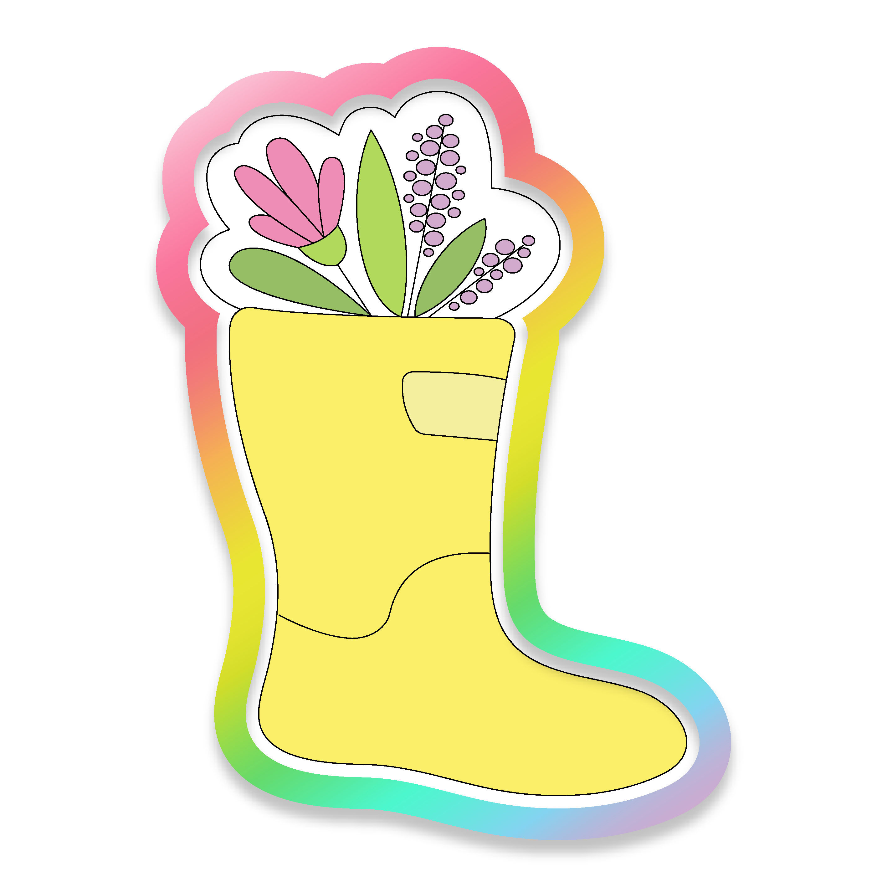 Rainbow Flowers Cookie Cutter 3D Download